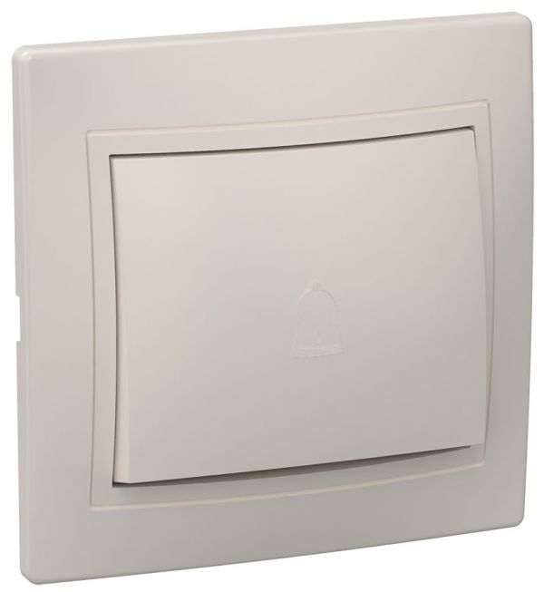 KVARTA Выключатель 1-клавишный прох 10А ВСп10-1-0-ККм кремовый GENERICA