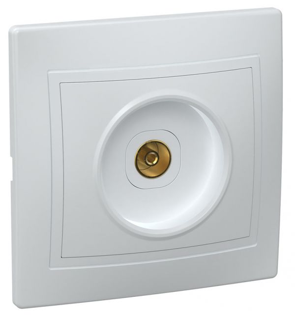 KVARTA Розетка 1-местная TV РТВ10-КБ белый GENERICA