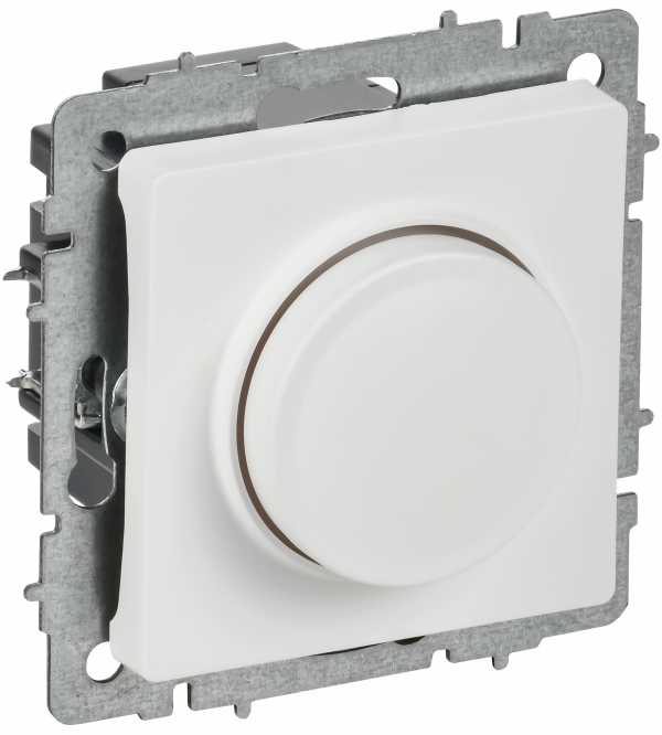 BRITE Светорегулятор поворотно-нажимной 600Вт СС10-1-0-БрАБ арктический белый IEK