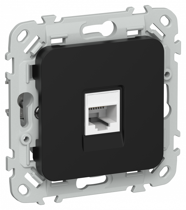 FLITE Розетка компьютерная RJ45 категория 5Е UTP РК5е-1-0-ФлЧ черный IEK