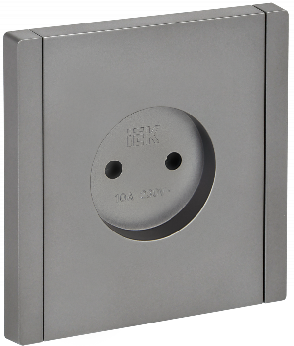 FORTE&PIANO Розетка 1-местная без заземления без защитных шторок винтовое крепление 10А FP518 сталь IEK