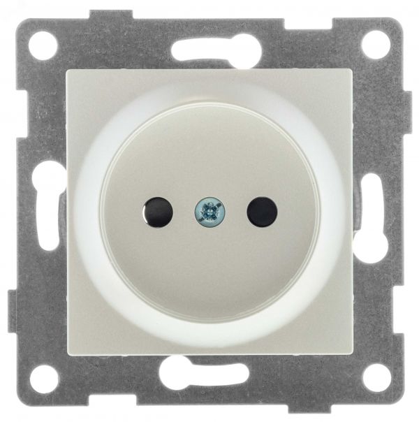 Розетка однопостовая Ugra б/з с з/ш, механизм, 16А, 250В, жемчуг