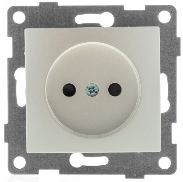 Розетка однопостовая Bravo б/з с з/ш, механизм, 16А, 250В, жемчуг