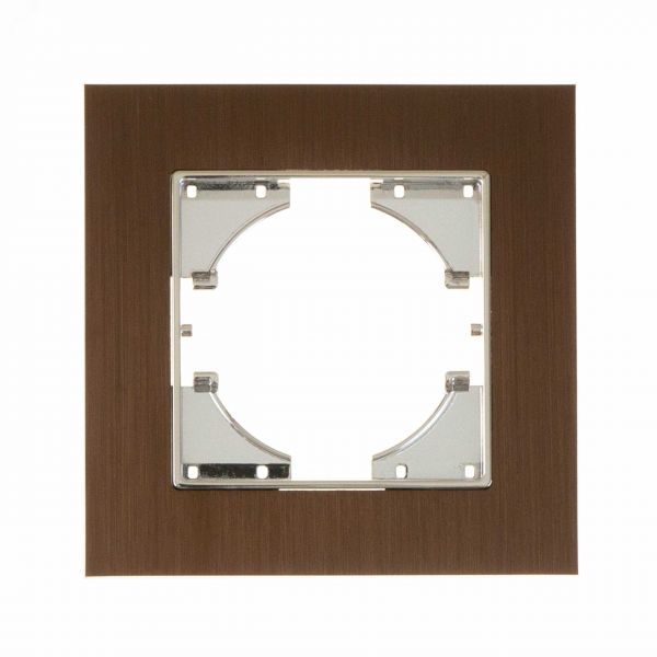 Рамка 1-местная Ugra алюминий, коричневый