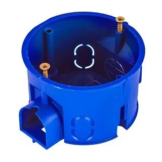 Подрозетник с кабель-каналом для сплошных стен 68х45, IP 30, синий