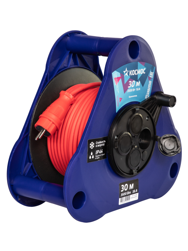 Удлинитель (катушка-треуг) 16А 3500Вт 4 гн КГ 2x2,5 (30м) IP44 УКП