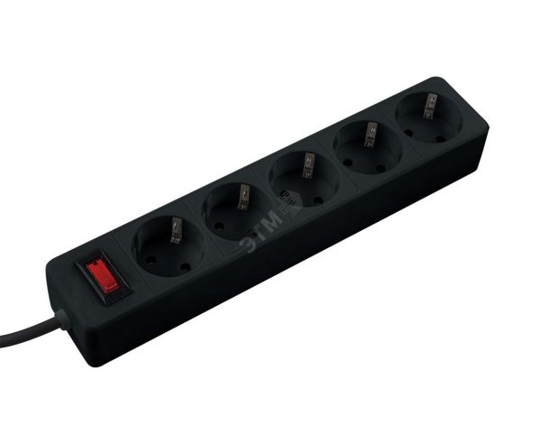 Фильтр сетевой ПВС 3х0.75 черный 1.8м с выключателем