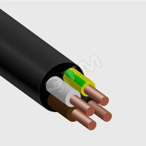 Кабель силовой ВВГнг(А) 4х2,5ок(N)-0,660          однопроволочный