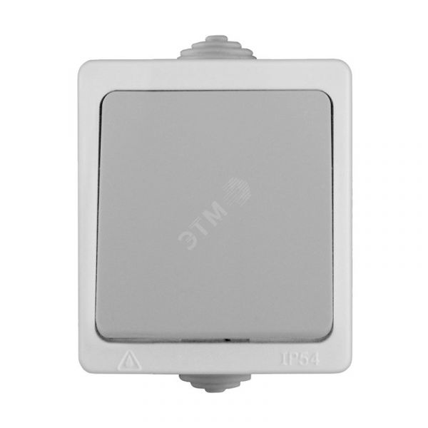 Выключатель Аллегро 1 клавиша IP54 серый