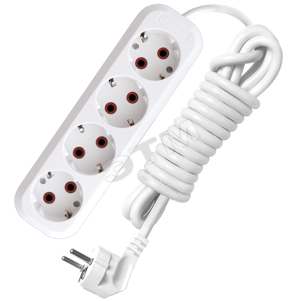 Удлинитель бытовой 4х3м с заземлением 10А У10-555