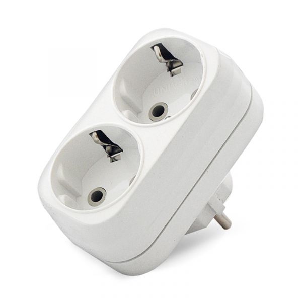 Тройник на 2 гнезда с заземлением 16А