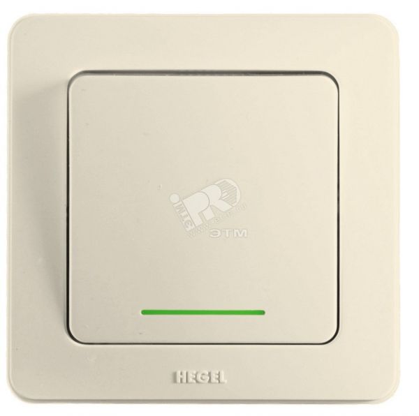 Выключатель одноклавишный скрытый с индикацией слоновая кость 10А