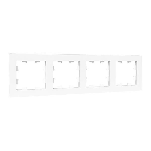 Эпика Рамка 4-местная белый пластик EKF