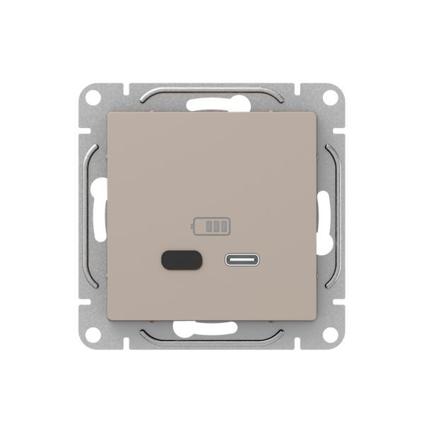 Механизм розетки USB-С  быстрая  кремовый Эпика EKF