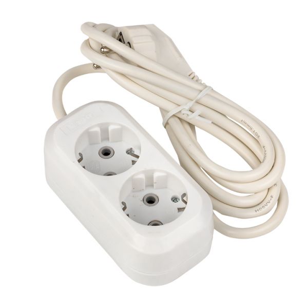 Удлинитель Эксперт 2 гнезда 3 метра 16А/3,0кВт с заземлением ПВС 3х1