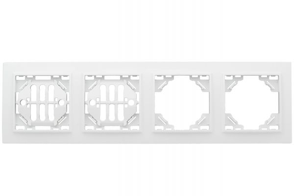 Рамка Минск 4-местная горизонтальная белая