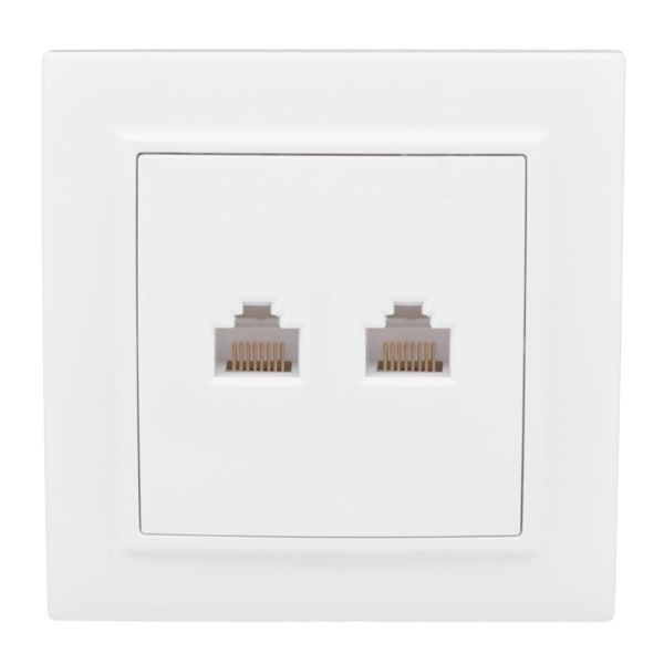 Розетка Минск RJ-45+Phone СП белая