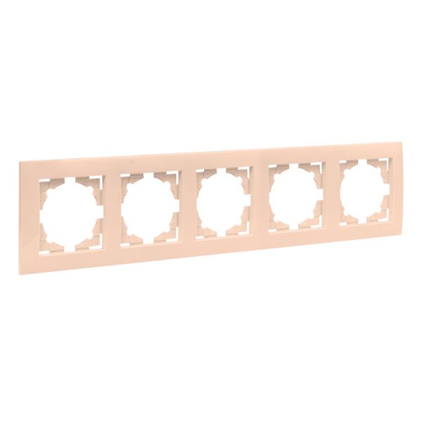 Валенсия рамка 5-местная кремовая