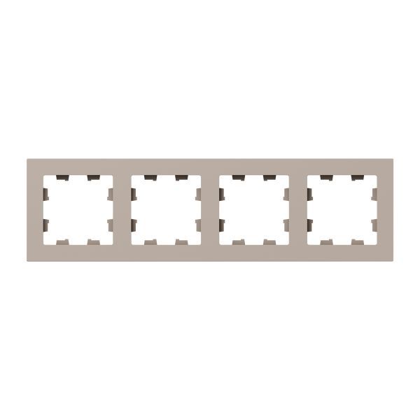 Рамка 4-местная крем.  пластик Эпика EKF