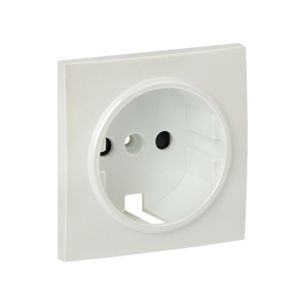 Валенсия лицевая панель розетки 1-местной с/з 16А жемчуг с защ. штор.