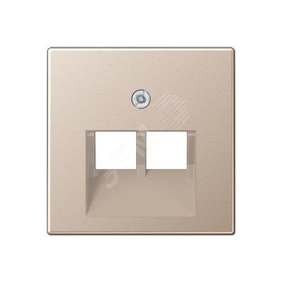 Накладка 2-ой телефонной/компютерной розетки  IAE/UAE (1X8-пол.)  Серия A500  Материал- термопласт  Цвет- шампань