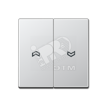 Клавиша 2-я с символом  стрелки  для жалюзийного выключателя  и кнопки  Серия A500  Материал- дуропласт  Цвет- алюминий