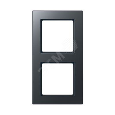 Рамка 2-я для горизонтальной/вертикальной установки  Серия- ACreation  Материал- термопласт. Цвет- матовый антрацит