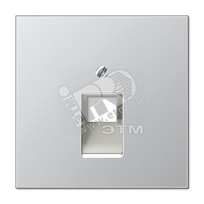 Накладка для 1-ой телефонной/компютерной розетки  IAE/UAE (1X8-пол.)   Серия LS990  Материал- металл  Цвет- алюминий