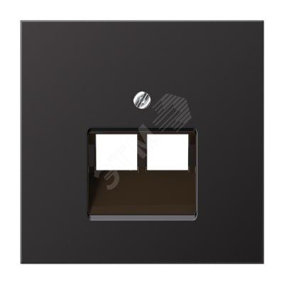 Накладка для 2-ой телефонной/компютерной розетки  IAE/UAE (1X8-пол.)  Серия LS990  Материал- металл  Цвет- алюминий дарк