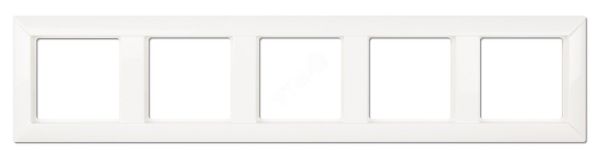 Рамка 5-местная для вертикальной и горизонтальной установки. Серия- Eco Profi. Материал- термопласт. Цвет- белый