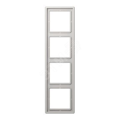Рамка 4-я для горизонтальной/вертикальной установки  Серия- LS990  Материал- дуропласт  Цвет- светло-серый