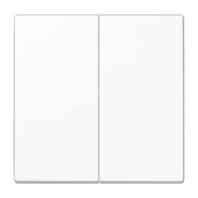 Клавиша 2-я для выключателей и кнопок  без подсветки. Серия LS990  Материал- дуропласт  Цвет- белый