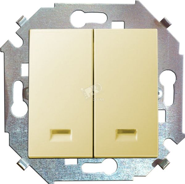 15 Выключатель двухклавишный с подсветкой 16А 250В винтовой зажим слоновая кость