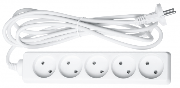 Удлинитель 61 312 NPE-S-05-500-X-2x1 без заземления 5 гнезда 5м 16А ПВС 2х1.00