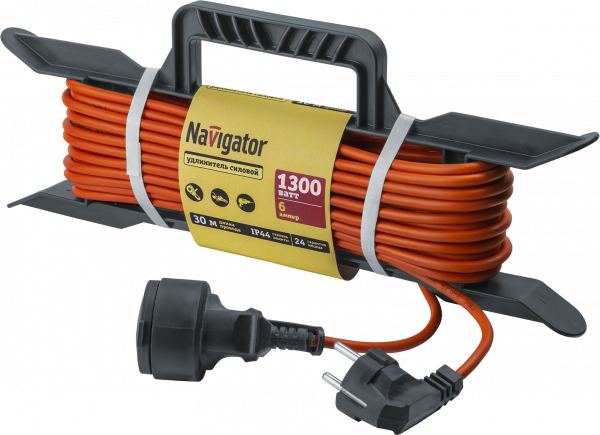 Удлинитель силовой NPE-F-30-E-3x0.75 на рамке c/з 30м ПВС 3х0,75 1300 Вт IP44