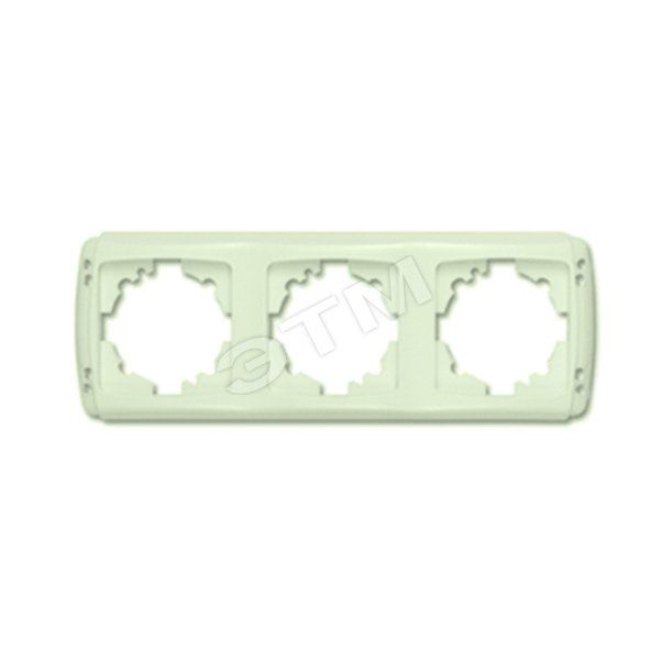 CARMEN Рамка 3 поста горизонтальная бежевая