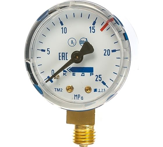 Манометр кислородный Физтех МП2-Уф 0-25 МПа кт.2,5 d.50 IP40 M12х1,5 РШ Кис (O2) 4687205178312