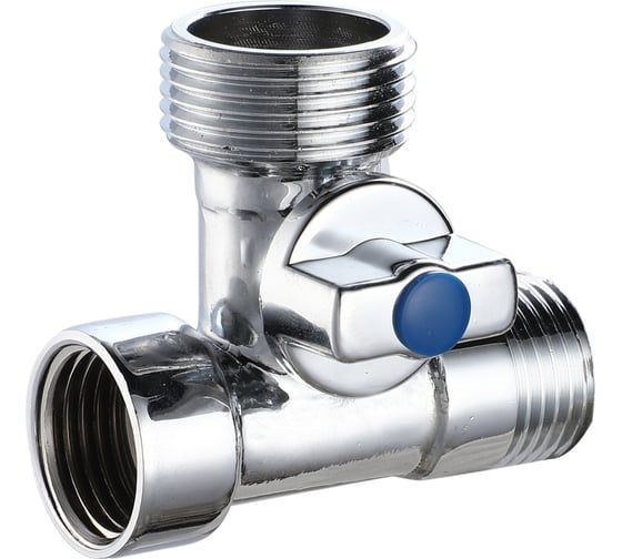 Кран трехходовой пробковый Физтех КТп-B1.2 (МС) внутр.M20х1,5 - внутр.G1/2 4687205637277