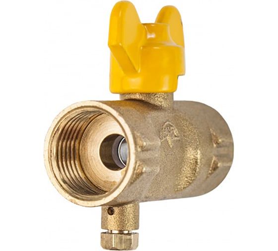 Кран трехходовой пробковый Физтех КТп-B1.2 (МС) внутр.M20х1,5 - внутр.G1/2 4687205637277