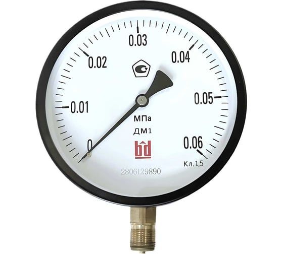 Манометр технический Физтех МП3-Уф 0-0,6 кгс/см2 кт.1,5 d.100 IP40 M20_1,5 РШ 4687206458536