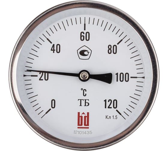 Термометр биметаллический Физтех ТБф-120 0…120C кт.1,5 d.100 IP54 ОШх6 ГЗЛ-РТ A2.0x14 U100x9/1, с гильзой (латунь) 4687205455277