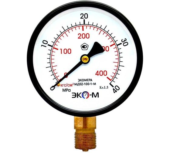 Манометр технический Физтех МП3-Уф 0-40 МПа кт.1,5 d.100 IP40 M20_1,5 РШ 4687205628749