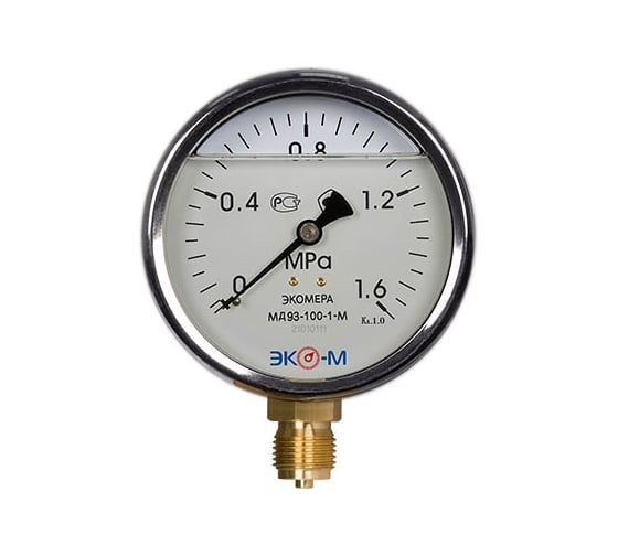 Манометр виброустойчивый Физтех ДМ8008-ВУф 0-1,6 МПа, кт1.0, d100, IP54 G,1/2 РШ, силикон 4687205640079