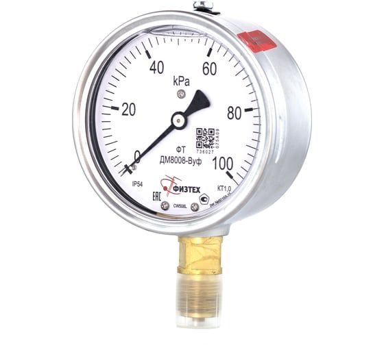 Манометр электроконтактный Физтех ДМ2010ф исп V 0-100 кПа кт.1,5 d.100 IP40 M20х1,5 РШ 4687205178183
