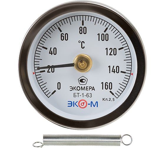 ПО, АО Термометр накладной Физтех ТБф-120Н 0…120C кт.2,5 d.63 IP43, с пружиной 4687206819146