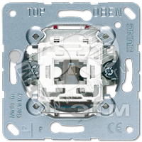 Переключатель контрольный 1-клавишный с подсветкой (лампа в комплекте). Механизм. 10A 250V