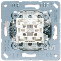 Кнопка без фиксации 1-клавишная (2X2 НО контактами, клавиша в нейтральном положении). Механизм. 10A 250V