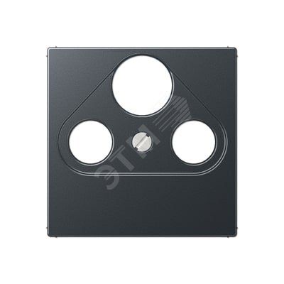 Накладка для телевизионной розетки (SAT-TV-FM)  Серия A500  Материал- термопласт  Цвет- матовый антрацит