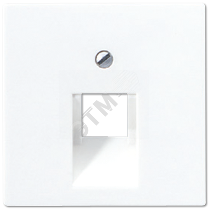 Накладка 1-ой телефонной/компютерной розетки  IAE/UAE (1X8-пол.)   Серия A500  Материал- термопласт  Цвет- белый