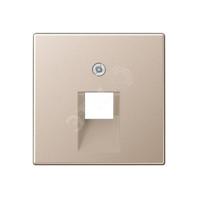 Накладка 1-ой телефонной/компютерной розетки  IAE/UAE (1X8-пол.)   Серия A500  Материал- дуропласт  Цвет- шампань